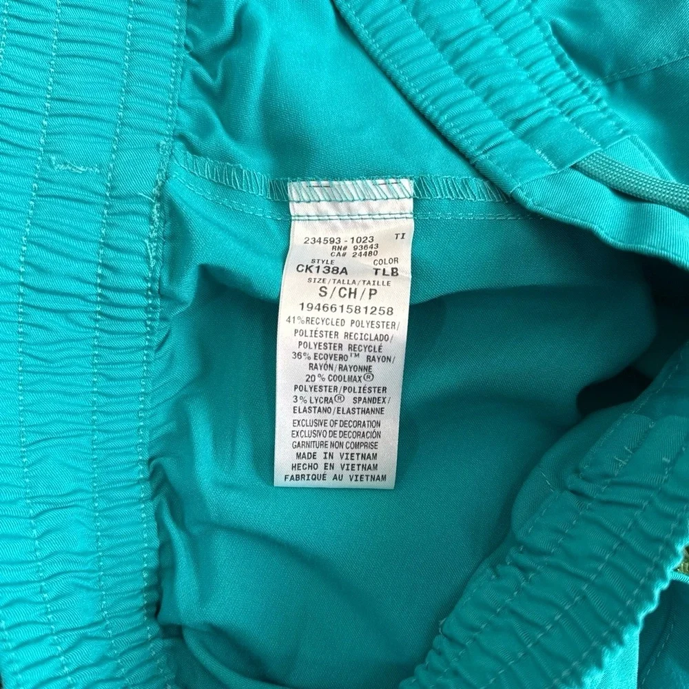 NWT‎ Cherokee Modern Classic Coolmax Teal Blue Jogger Size Small